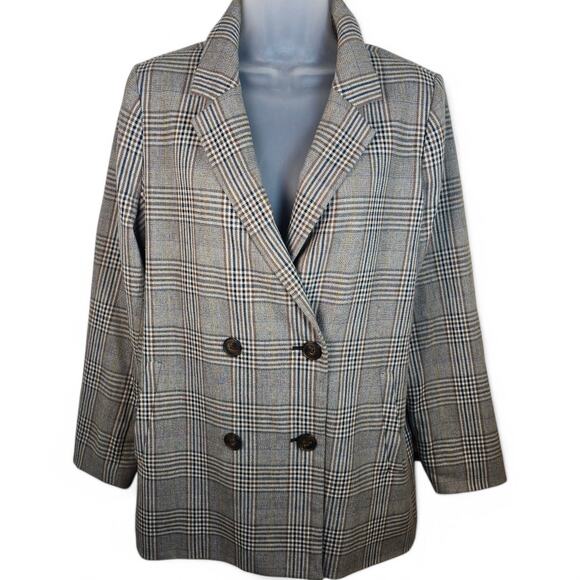 Madewell Caldwell Blazer Plaid Double-Breasted Jacket Preppy Old Money Academia - Picture 1 of 15